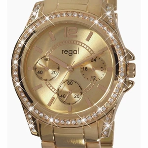 Regal damklocka  - Fin guldig klocka, knappt använd