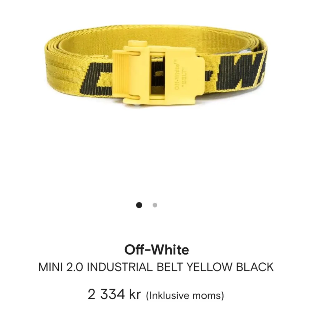 Off white industrial belt. Endast testat, men försent att lämna tillbaka. Nypris 2334. Äkthetskod finns på bältet.. Accessoarer.