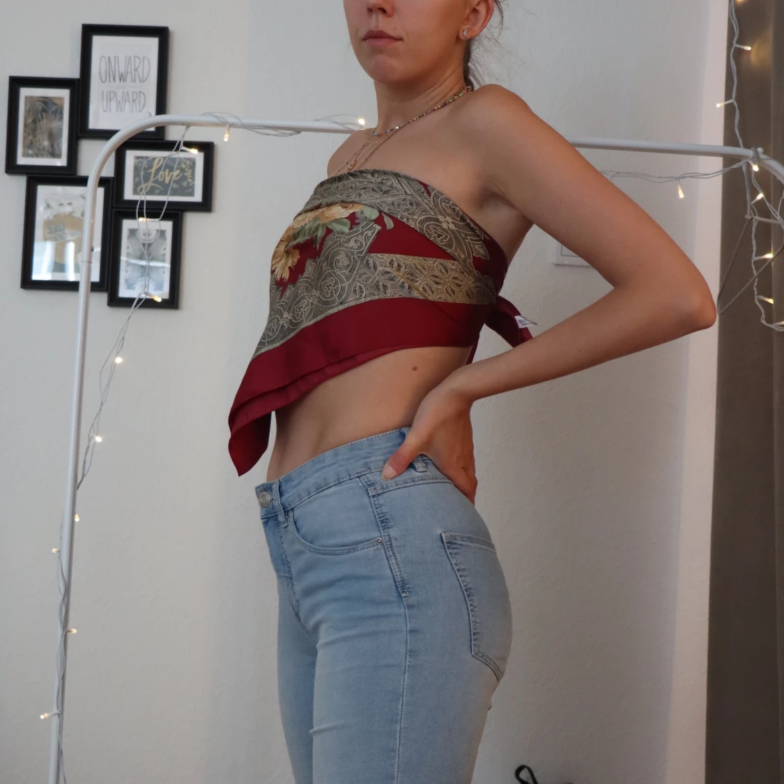 Sidensjal som topp  - 90