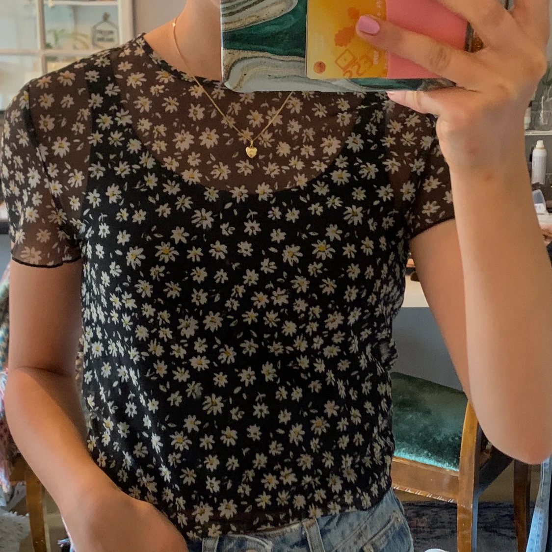 Super fin blommig topp! - 90