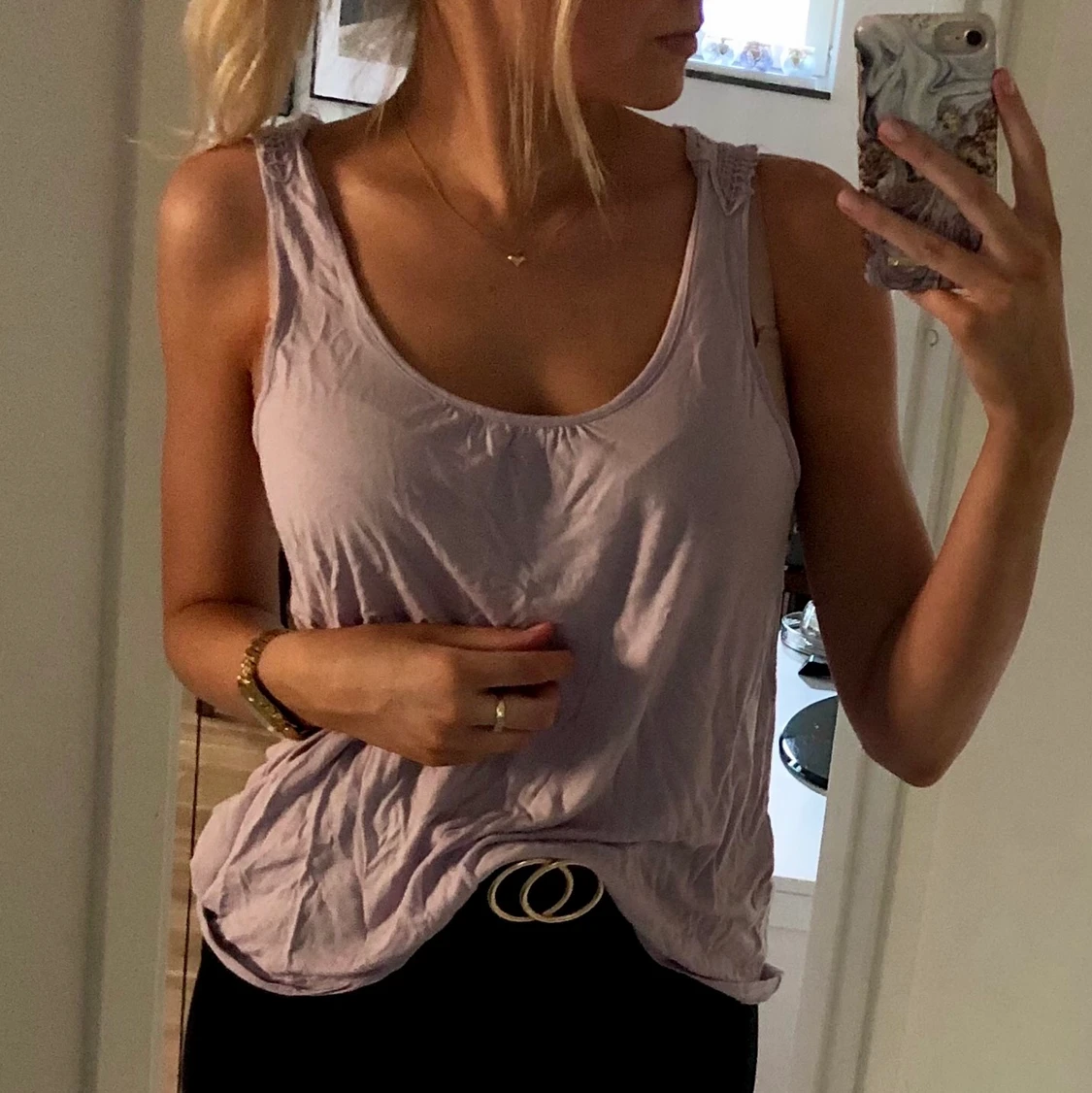 Lila linne med fin rygg - 90