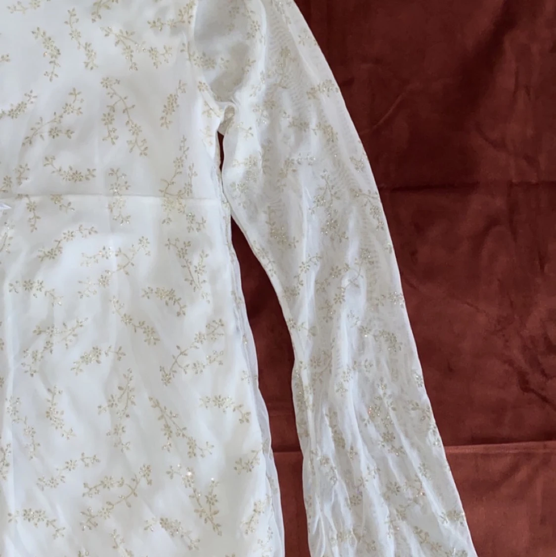 vit guldglittrig topp  - 90