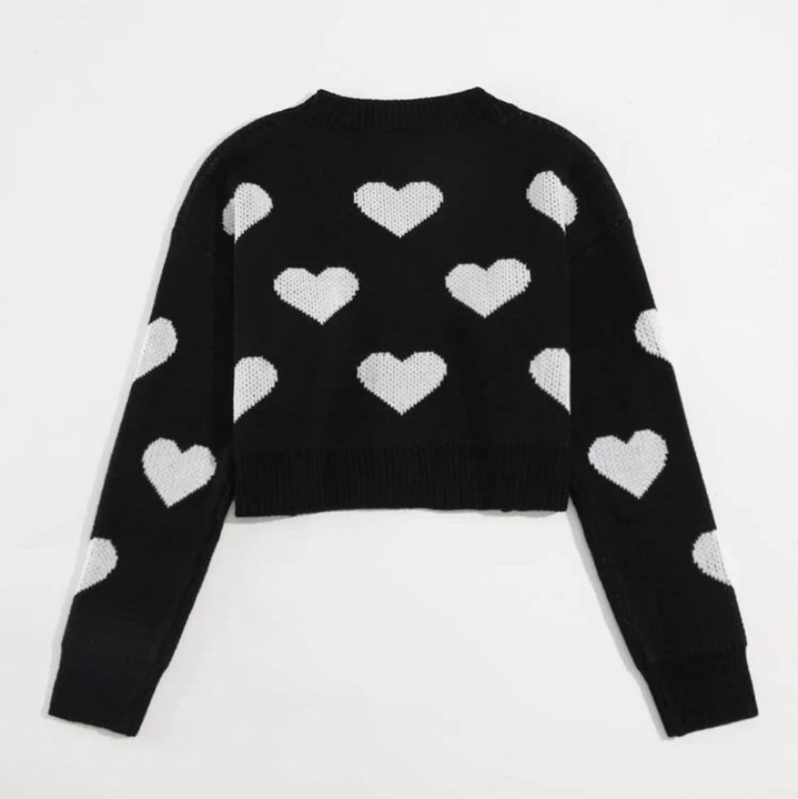 Söt svart/vit kofta - 90