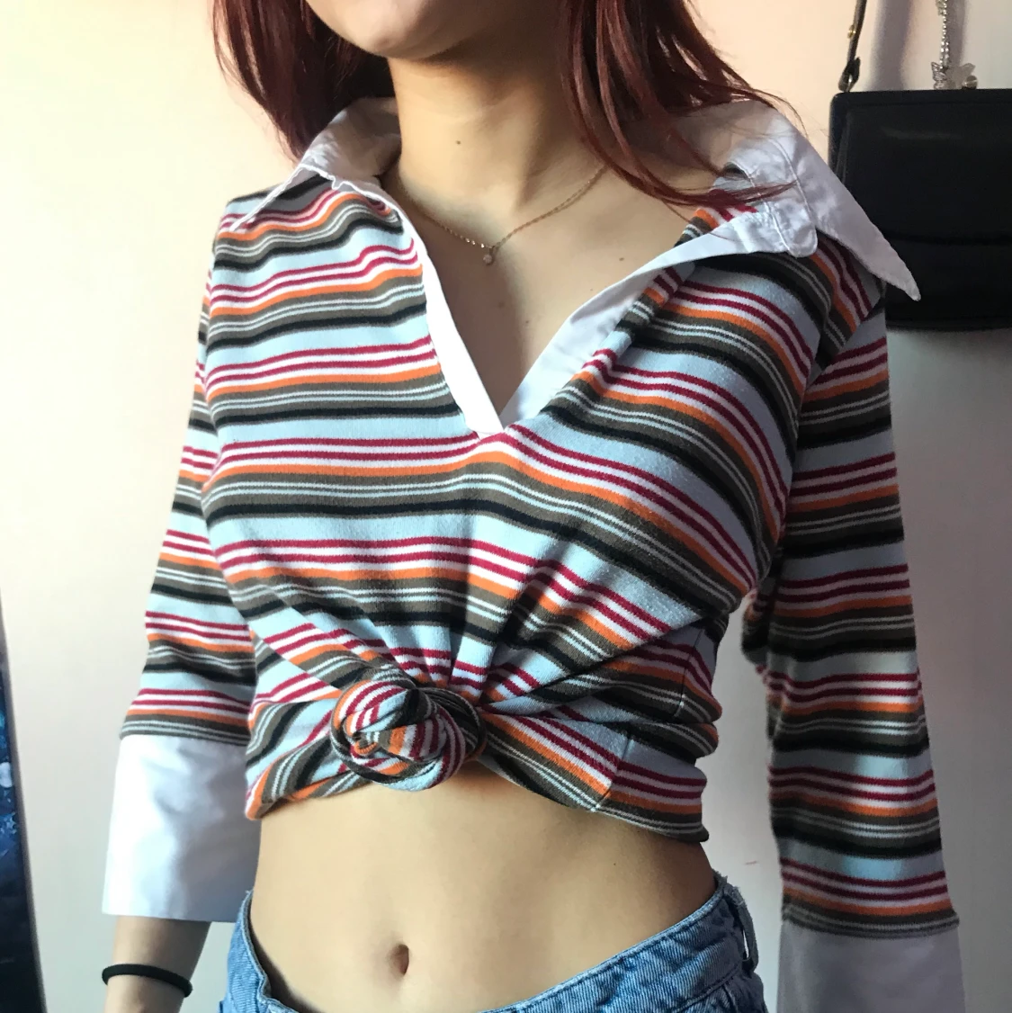 randig retro tröja/skjorta - 90