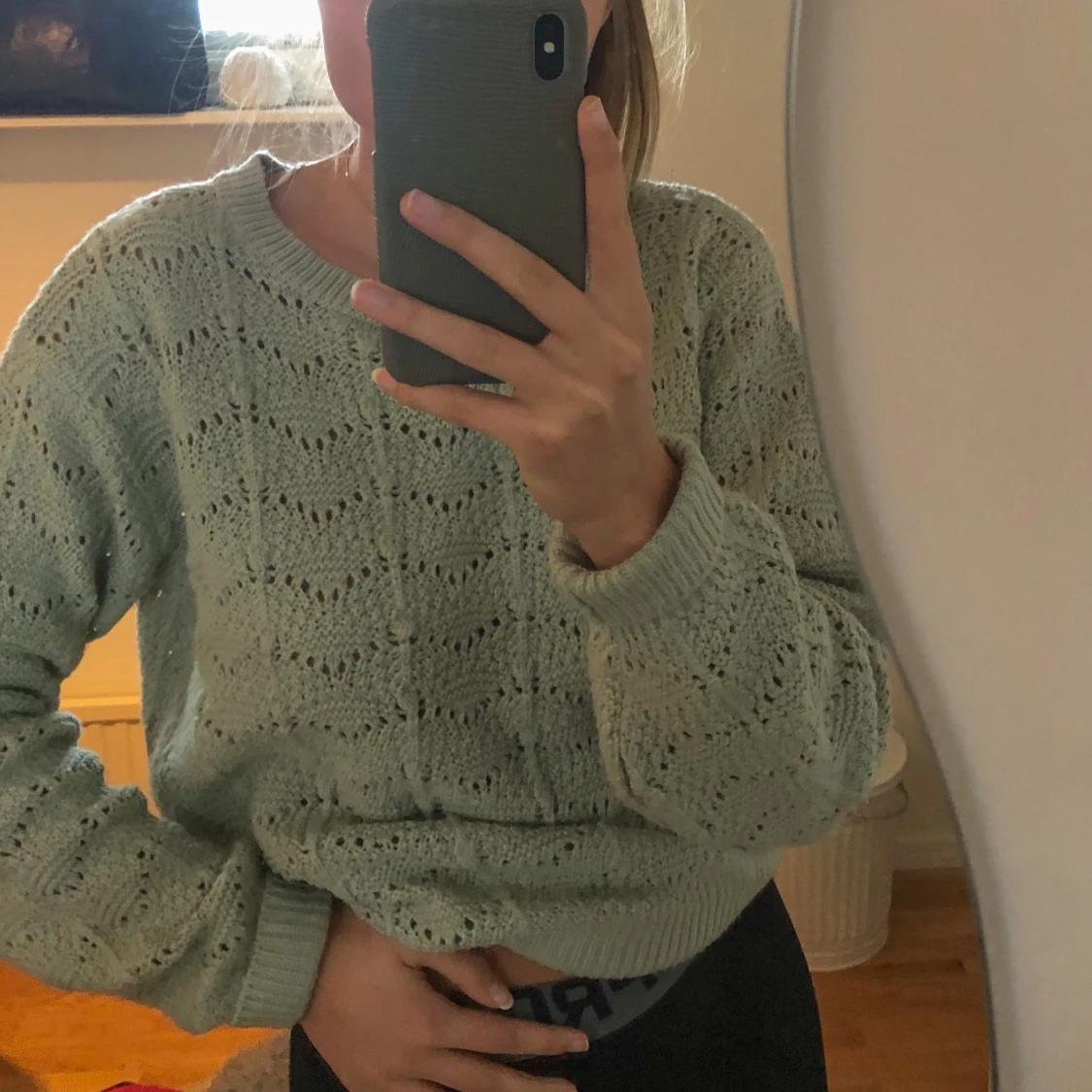 Grön stickad tröja 