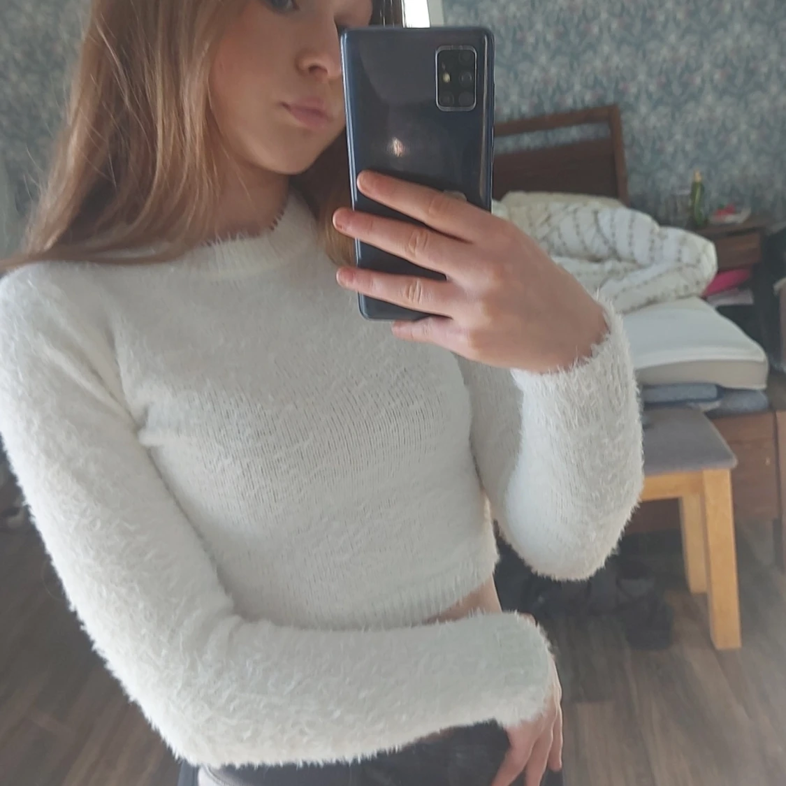 Stickad fluff tröja - 90