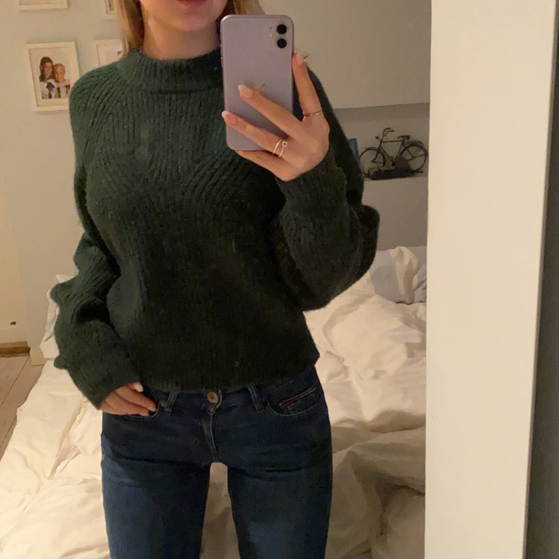 Grön stickad tröja