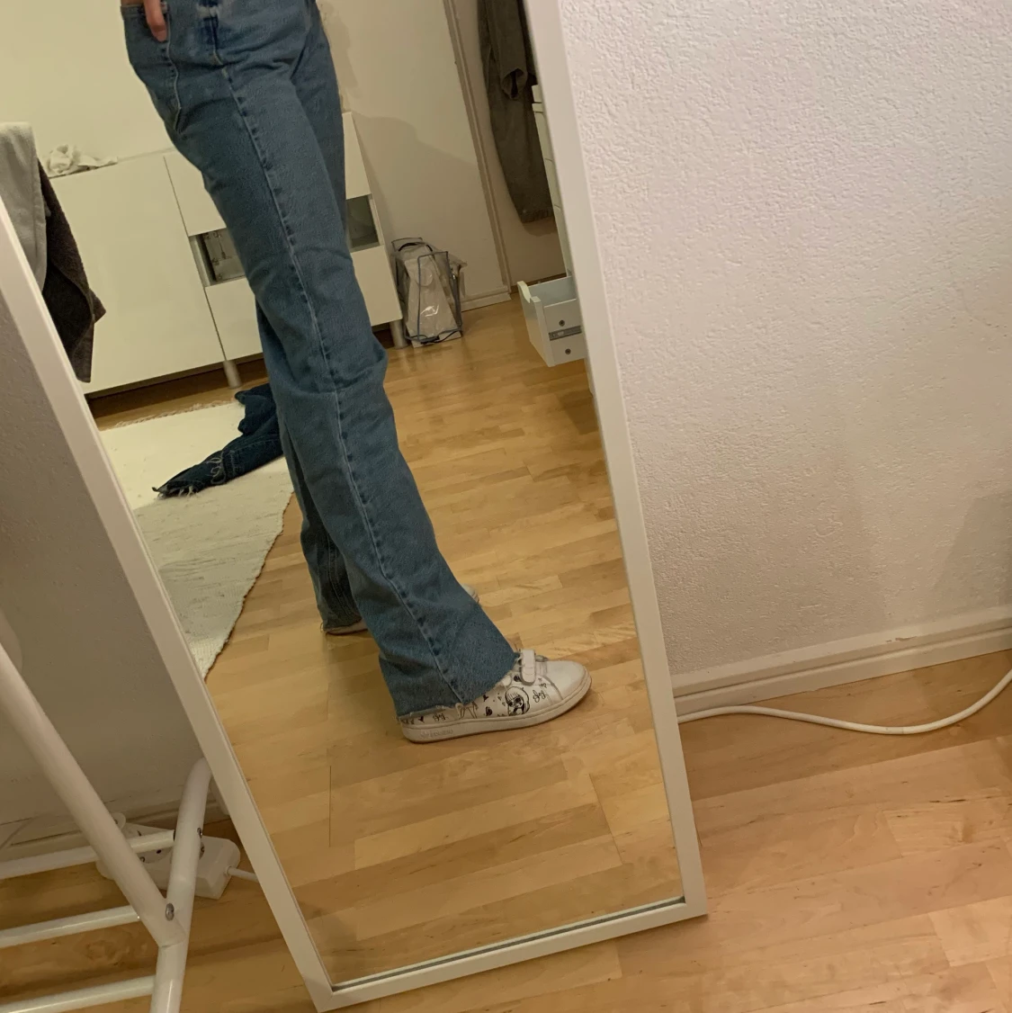 Blå raka jeans - 90