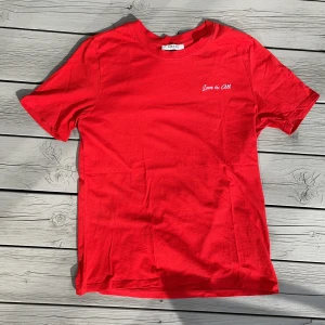 Pieces röd t-shirt - Använd ca 2 gånger. Underbar röd färg och bra kvalitet. Står ”Love is all” med vit text. Storlek S. Skriv till mig för mer info🧚🏼‍♀️🧚🏼‍♀️❤️❤️