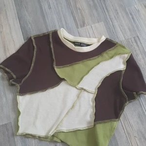 Green patchwork top - Worn once, M but fits like a size S