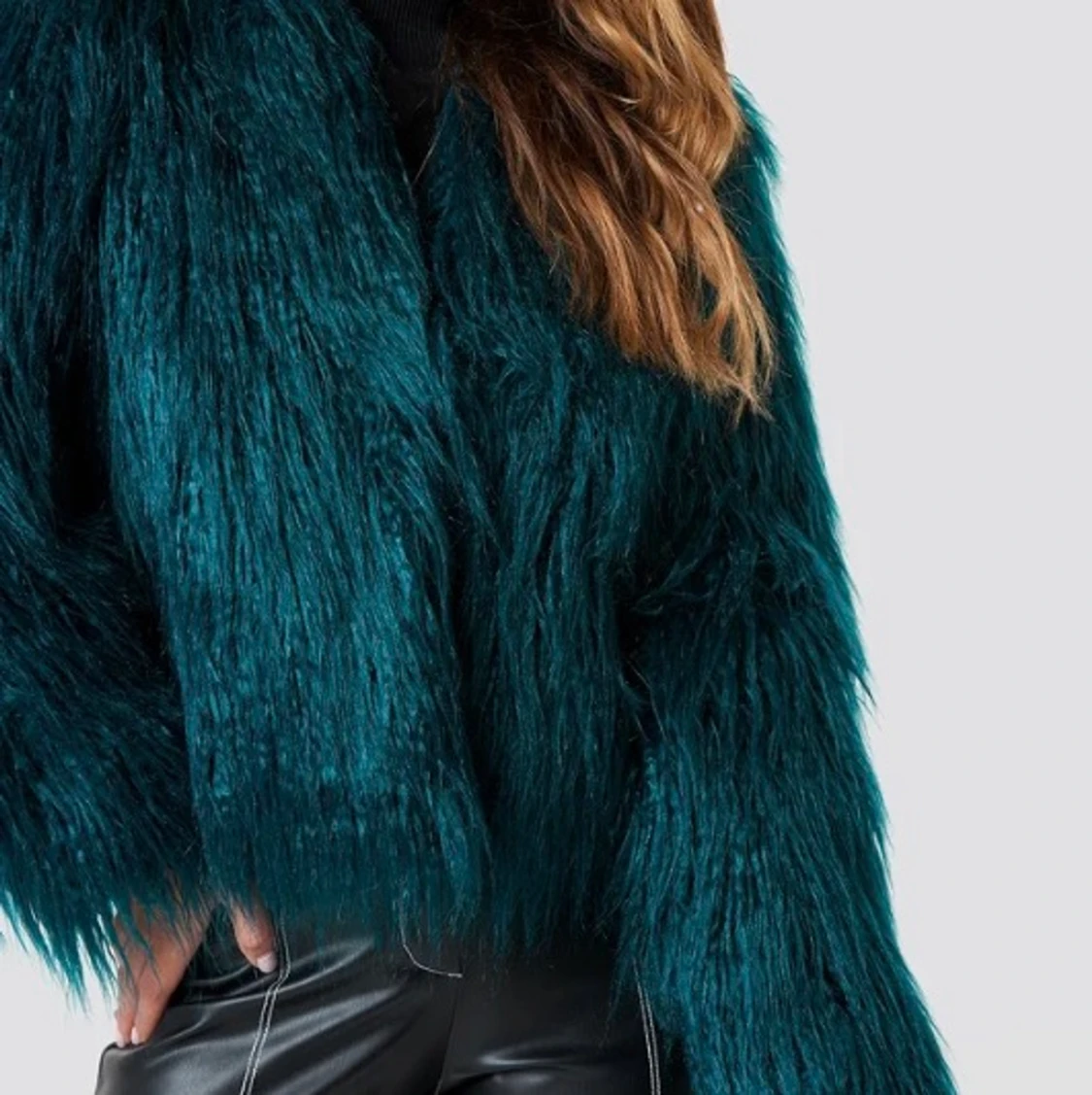 Superfin mörk grön/blå pälsjacka! - 91