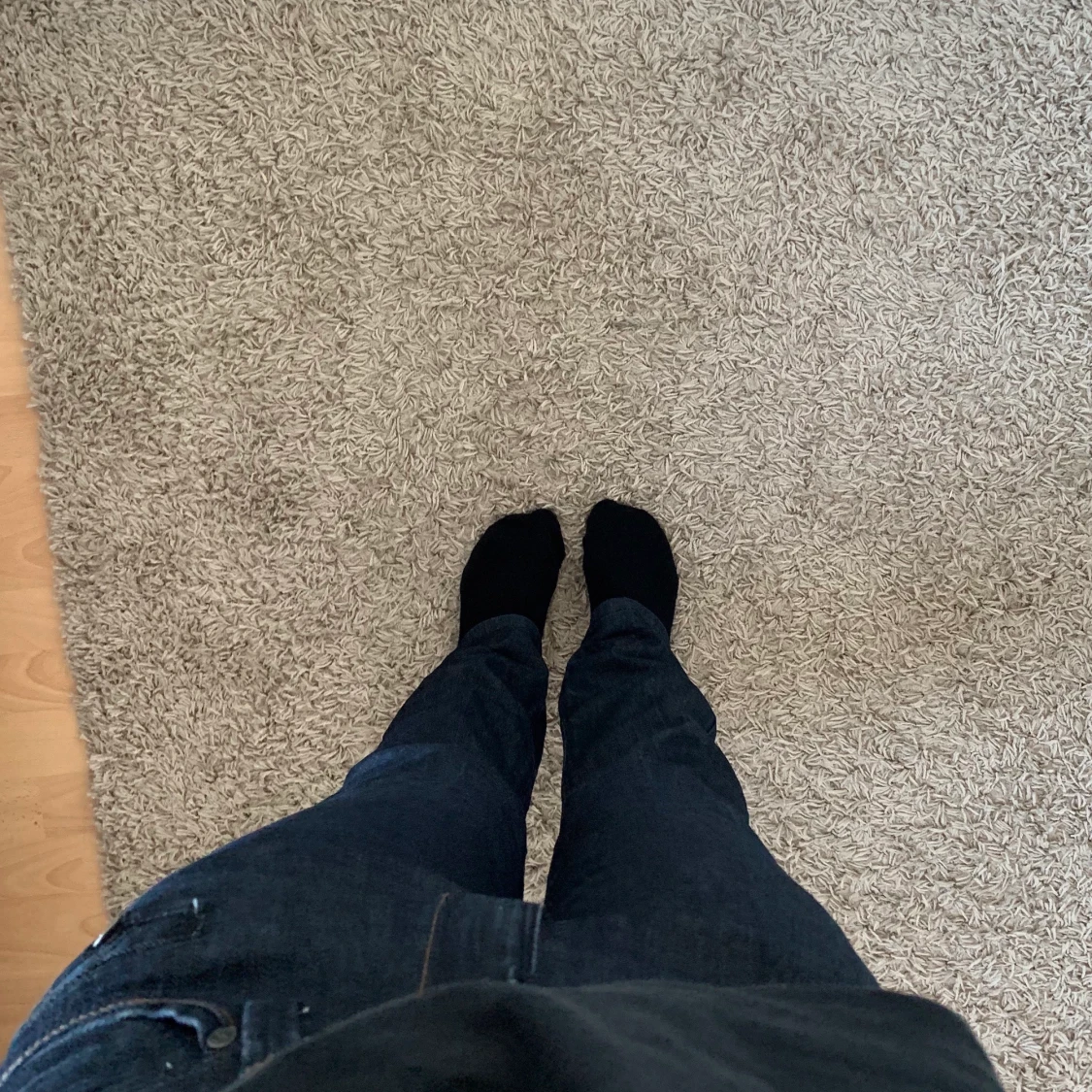 Lågmidjade mörkblå raka jeans - 91