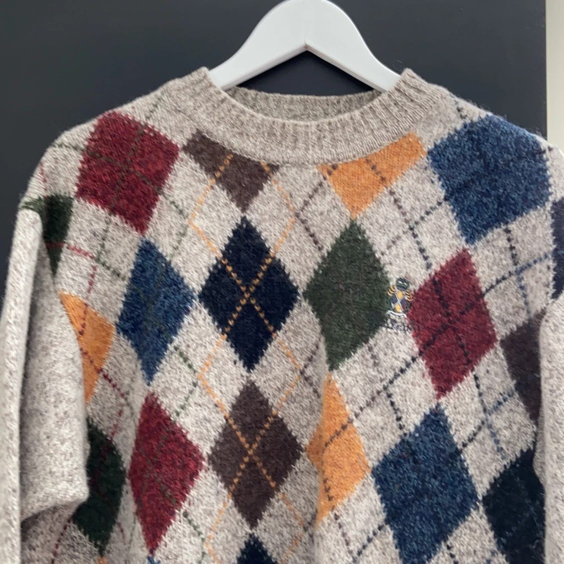 Argyle stickad tröja - 90