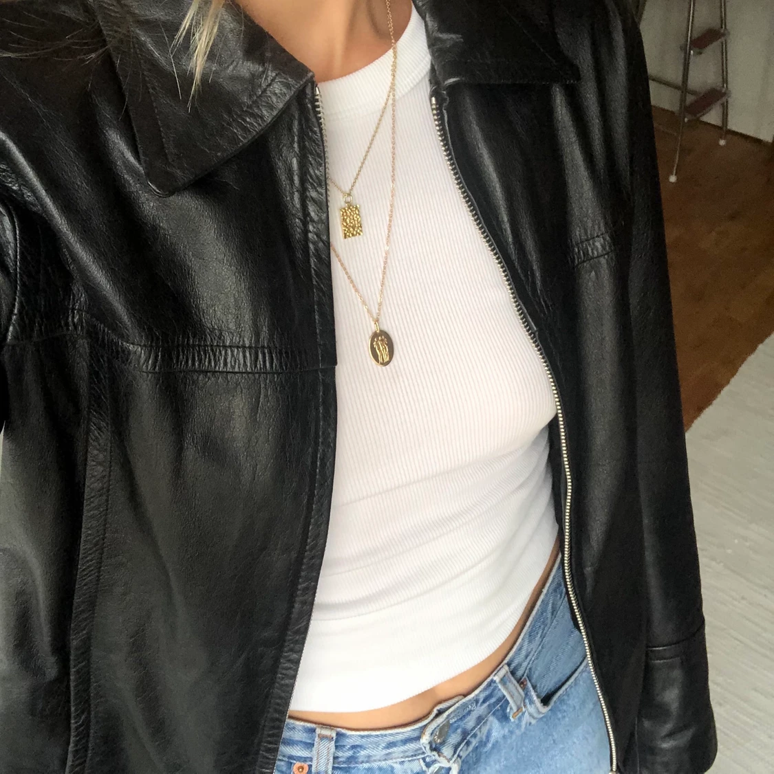 Vintage skinnjacka  - 90