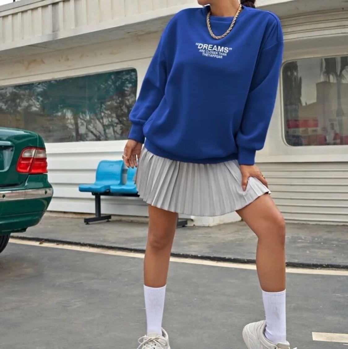 Blå tjocktröja helt ny  - 90