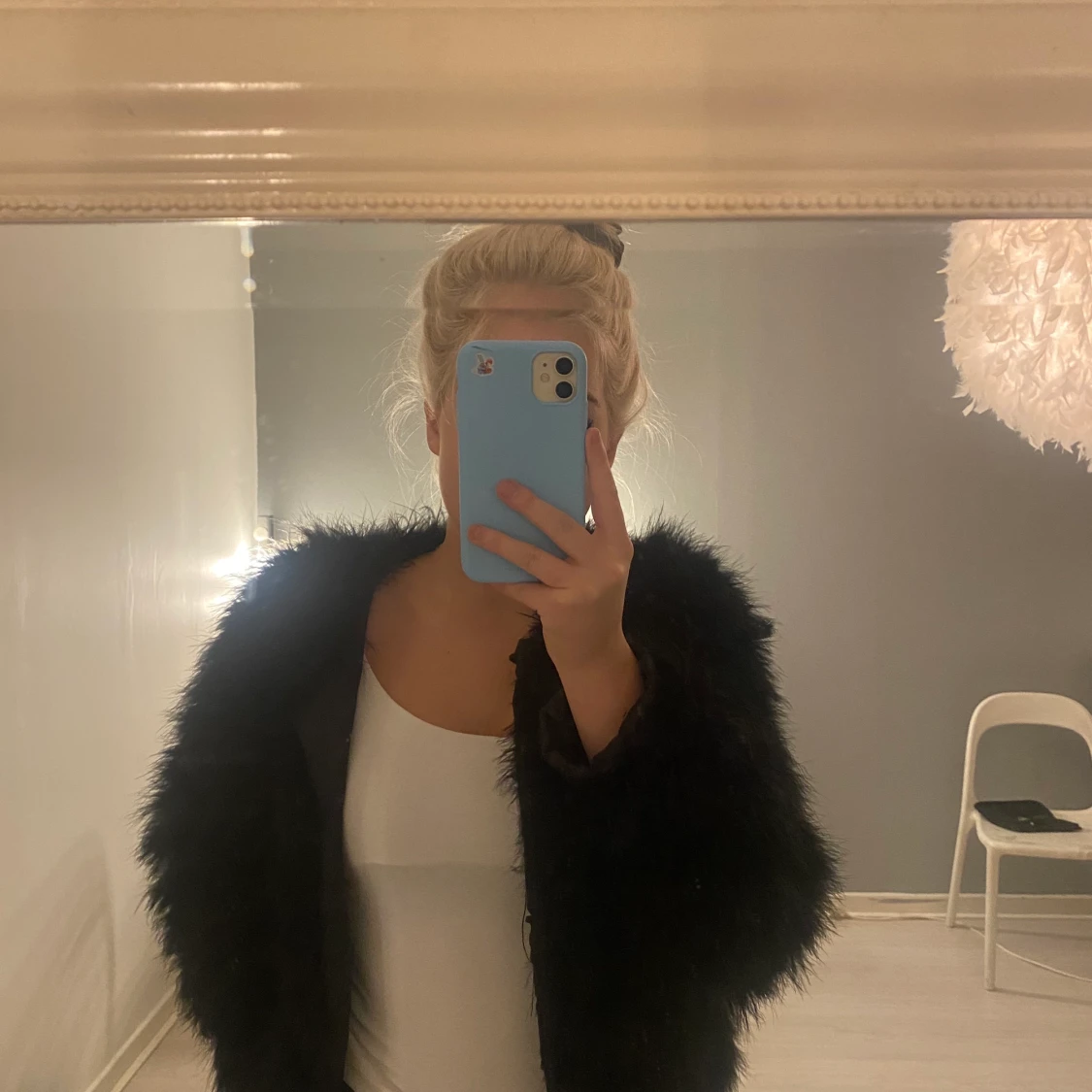 Svart pälsjacka från DM stl xs 