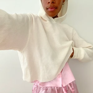 Waffle Hoodie  - Cropped Waffle Hoodie - size M