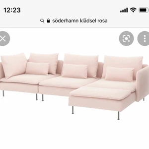 Rosa klädsel till soffa söderhamn - Hej ! Då jag sålde min soffa så har jag kvar söderhamn klädsel i rosa. Klädsel är så som på bilden men inte med armstöden. Även fotpall har jag.