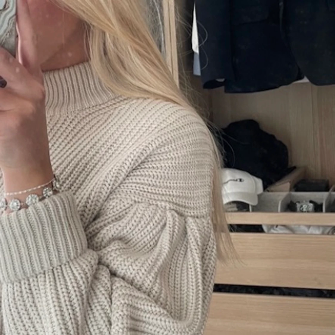 Beige stickad tröja🤎 - 91