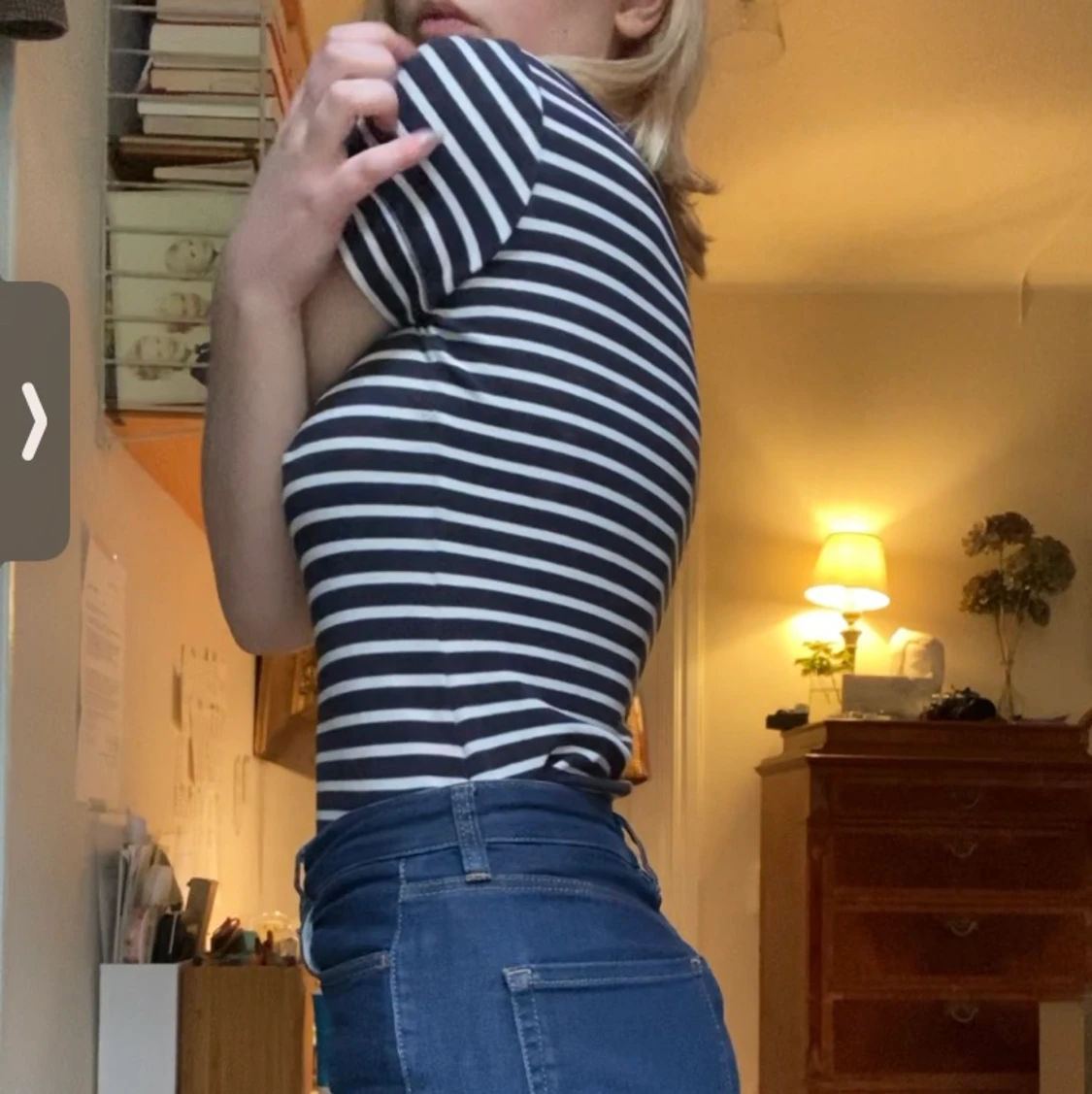 Flash vit och svartrandig t-shirt - 91