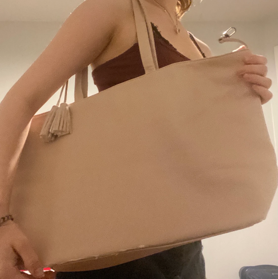 Clinique light pink handbag