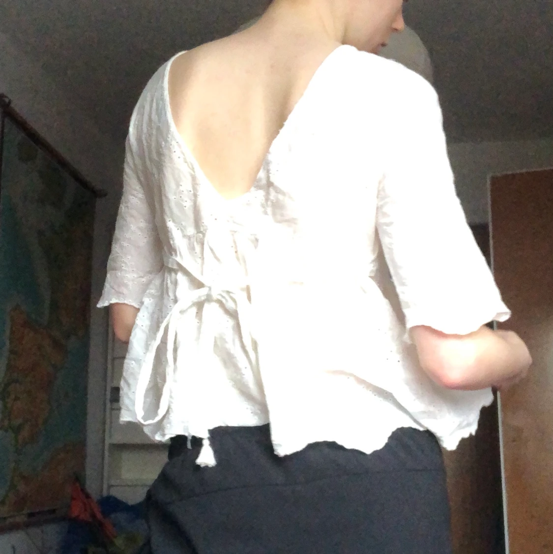 Vit puffig sommartröja - 90