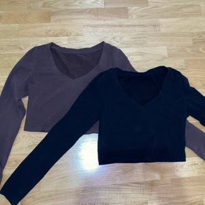 Kroppad långärmad - Två söta kroppade långärmade tröjor från shein, en brun en svart, en för 70+frakt 2 för 120+frakt en brun en svart