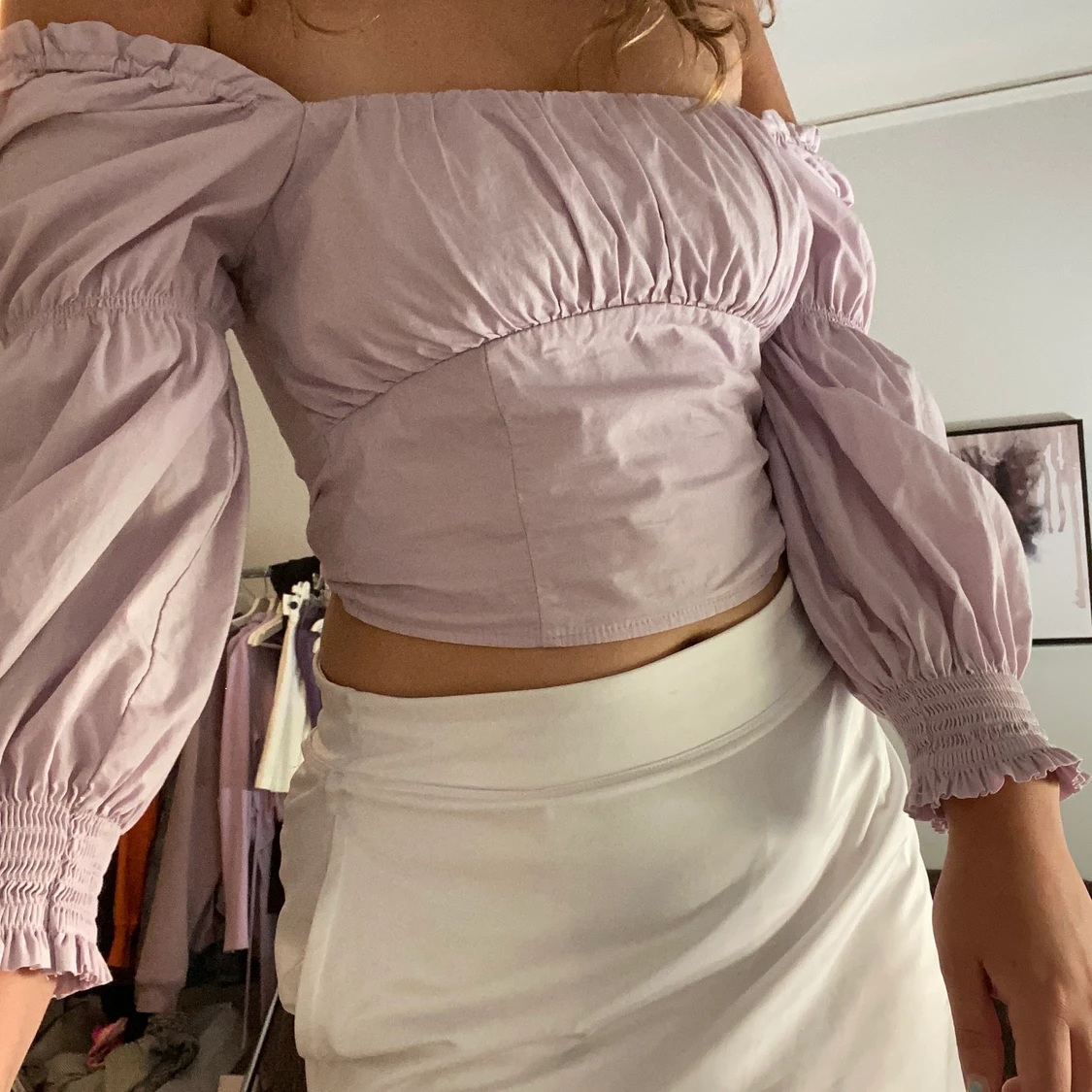 Lila puffer tröja  - 90