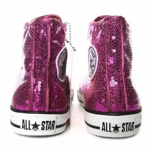 Converse  - Rosa glitter converse i storlek 37