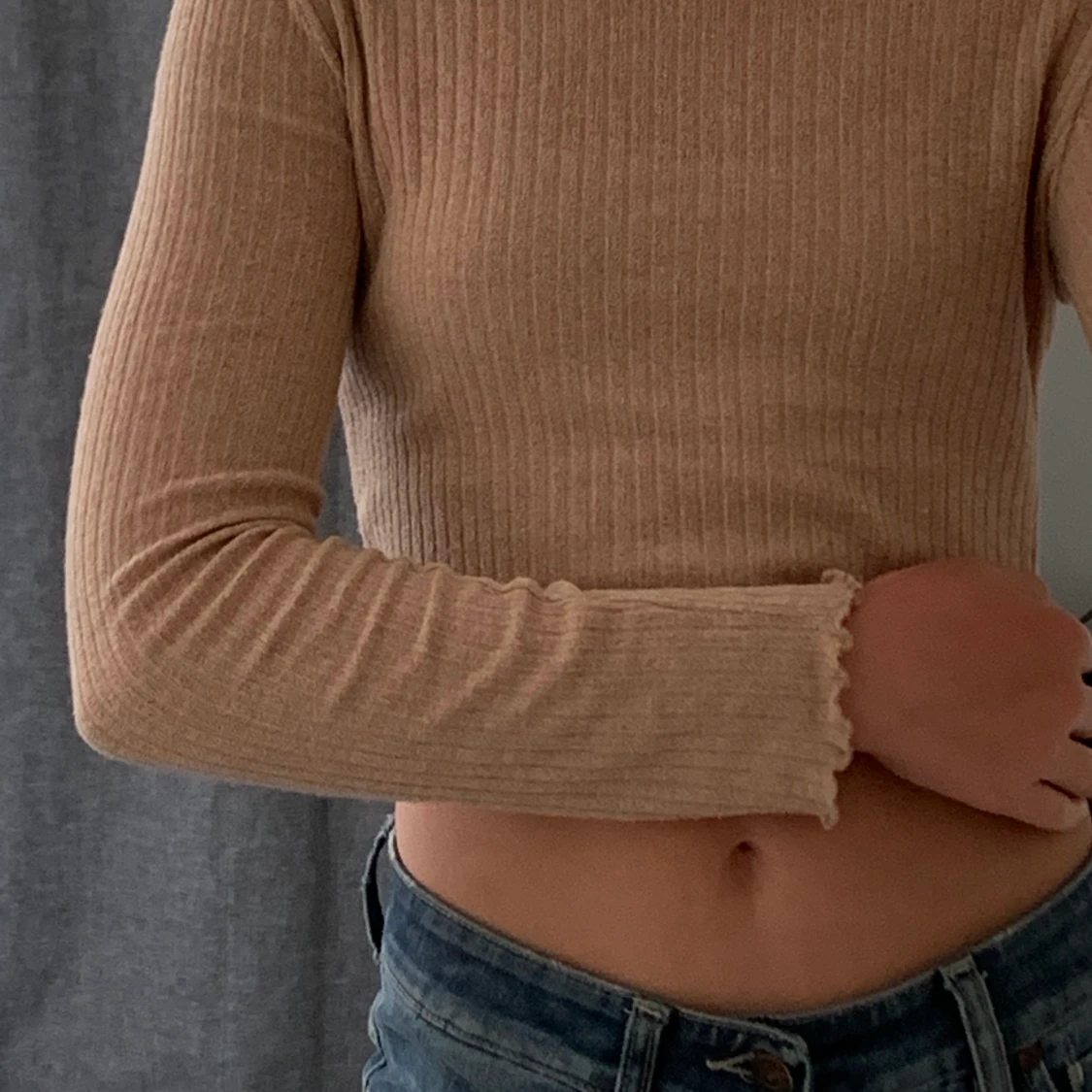 Beige basic tröja - 90