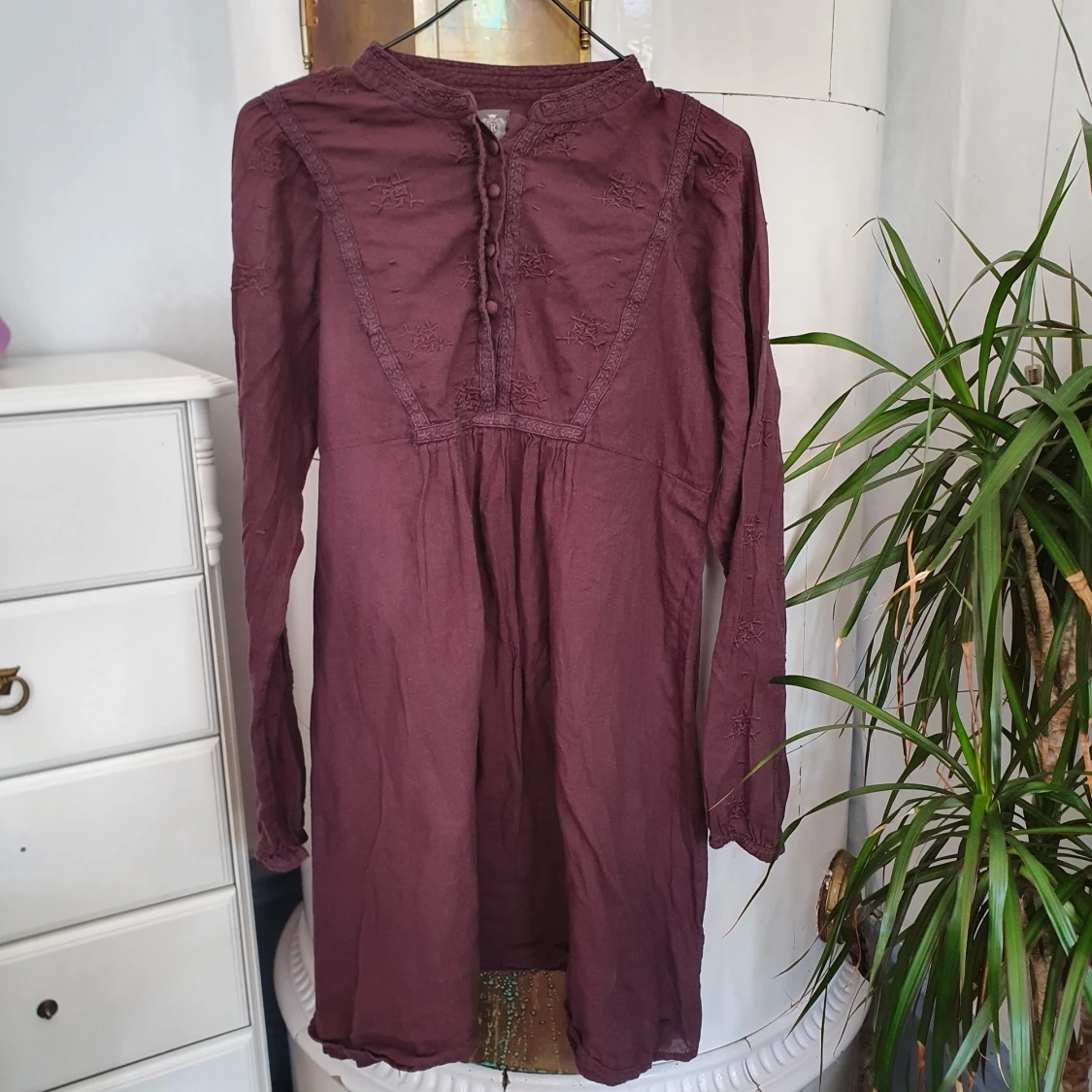 brunlila klänning 100%bomull