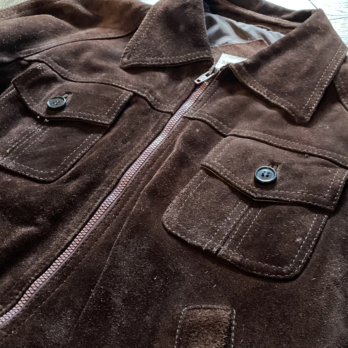 Vintage Stilig Mocka Jacka - 90