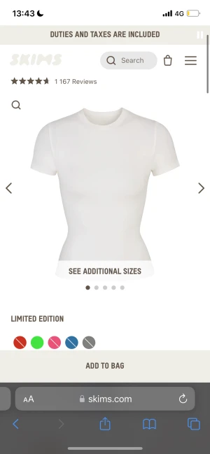 Skims - Skims t-shirt i modellen Cotton Jersey i xs. Prislappen sitter kvar endast provad. Pris kan diskuteras vid snabb affär