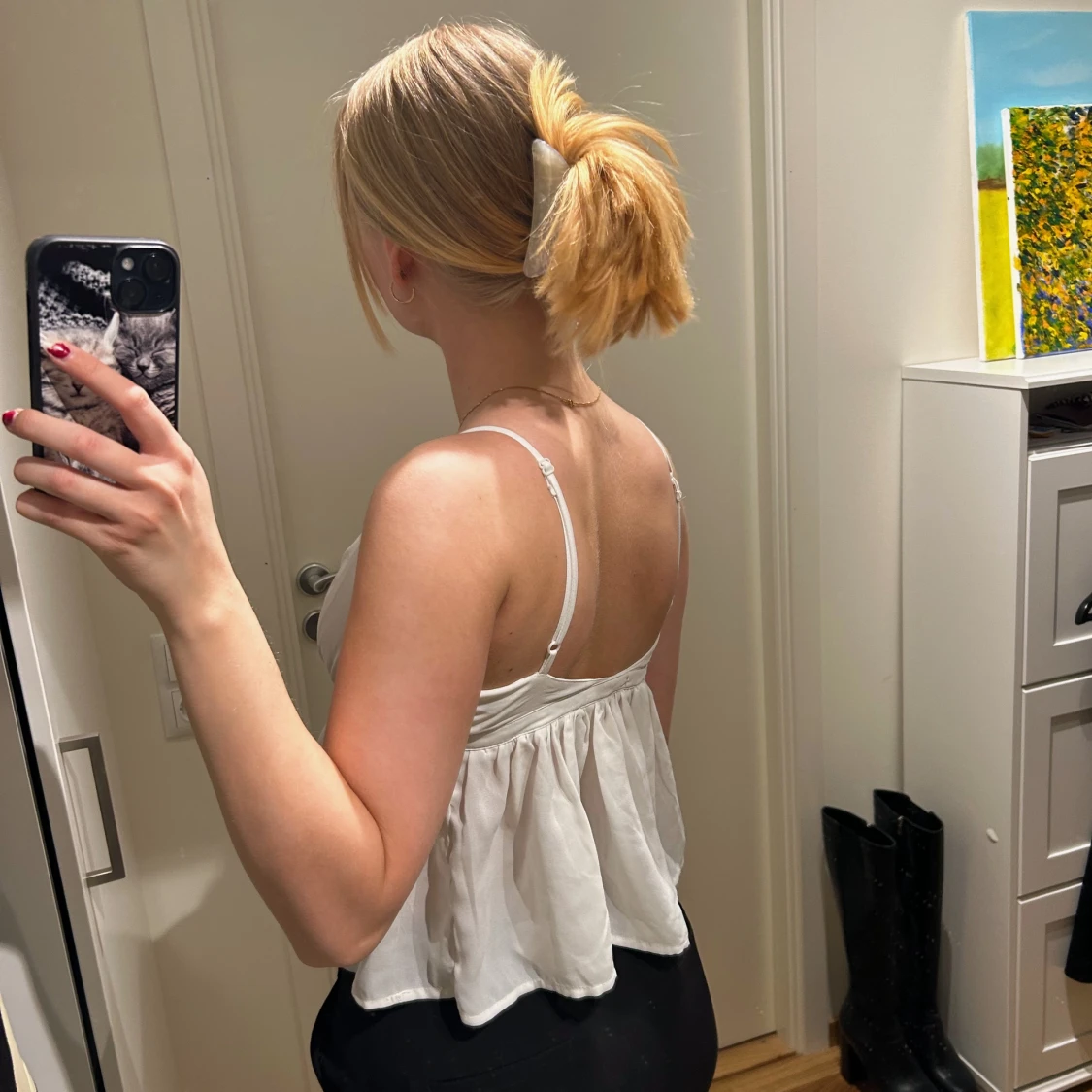 Vit sommar-topp  - 91