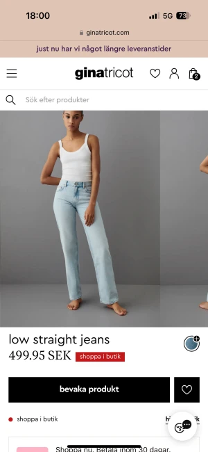 Low waist jeans  - Säljer min Low waist jeans pågrund av att dom blivit försmå därför inga egna bilder men bra att höra av dig om du undrar något 