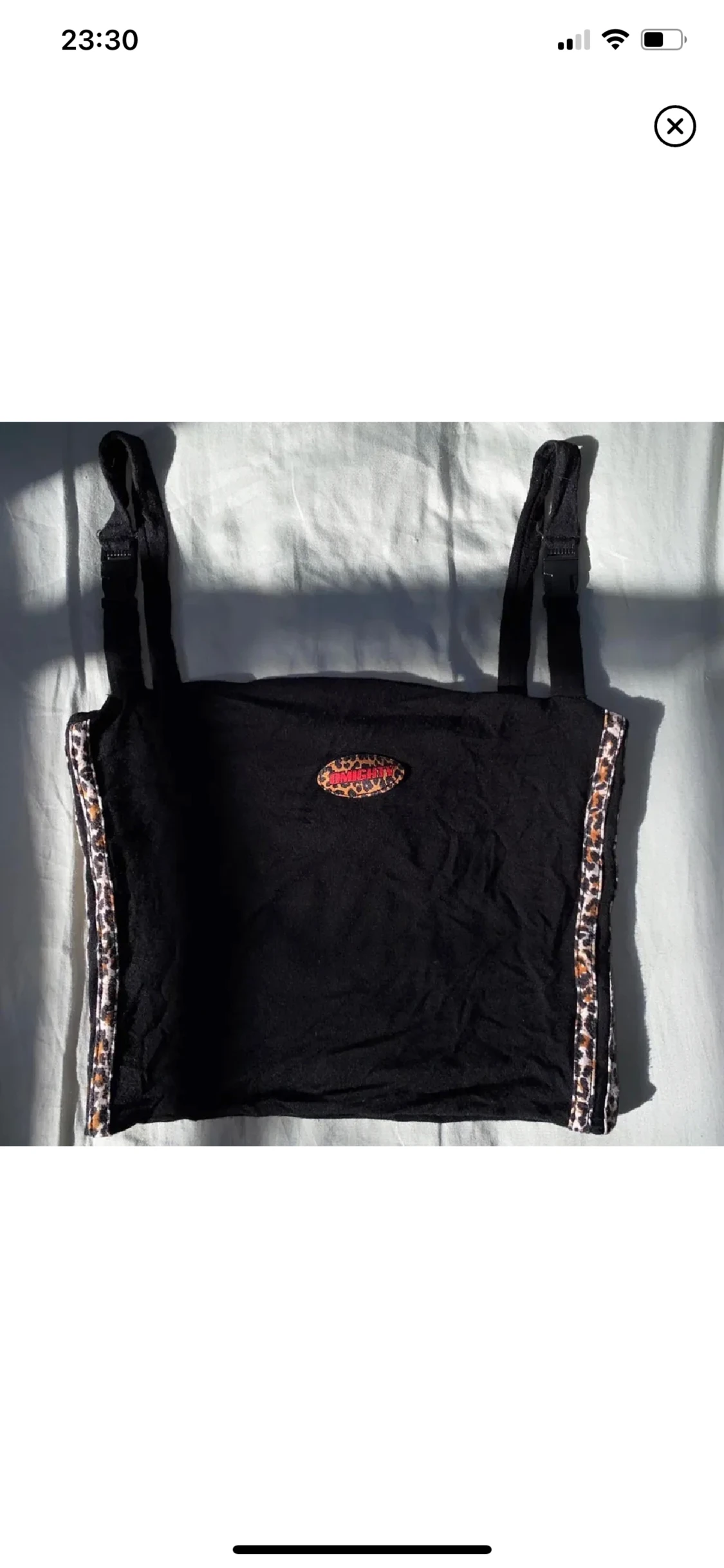 Omighty tank top leopard svart strl S