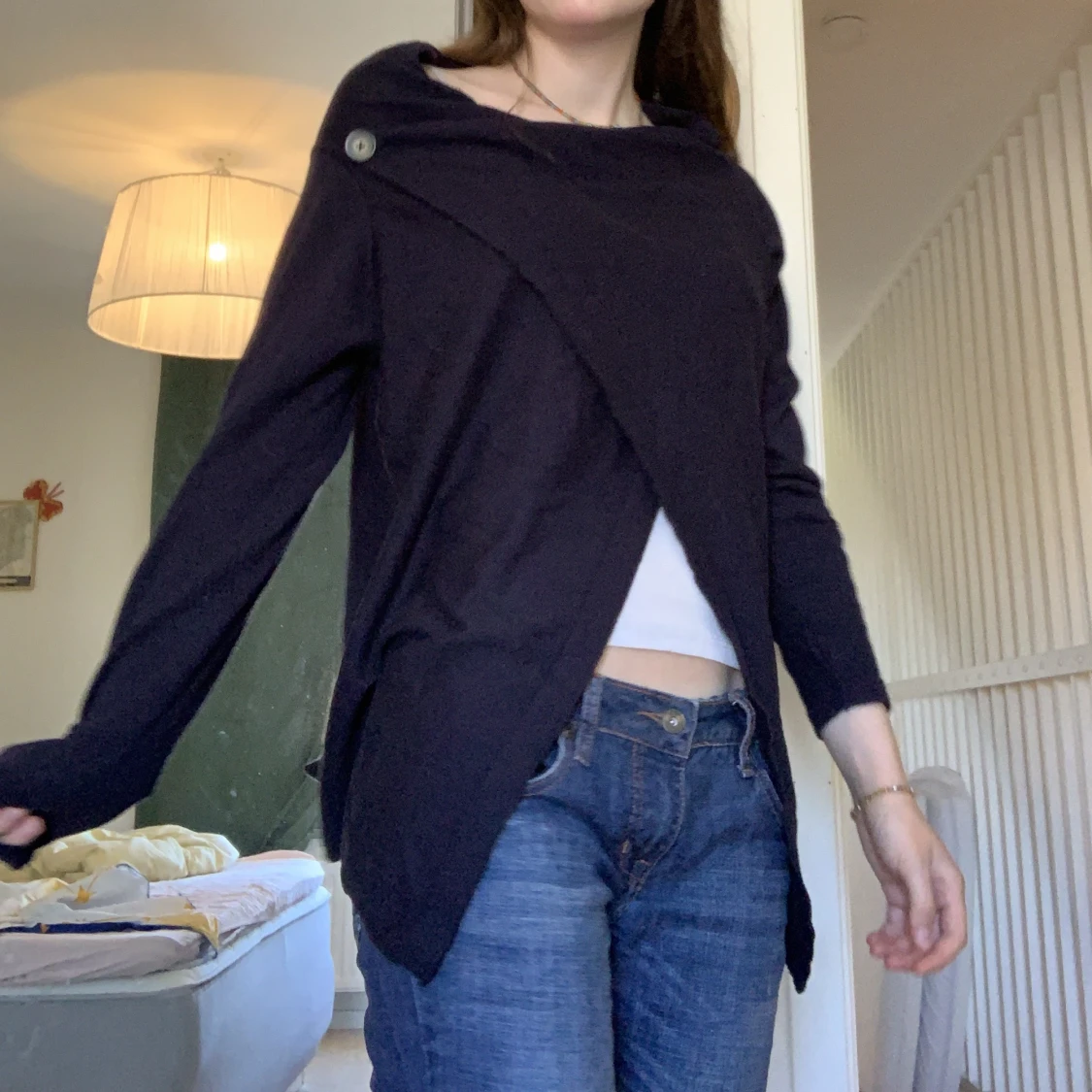 Marinblå kofta  - 90