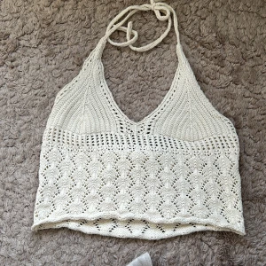 Virkad topp - Använd fåtal gånger, beige/vit