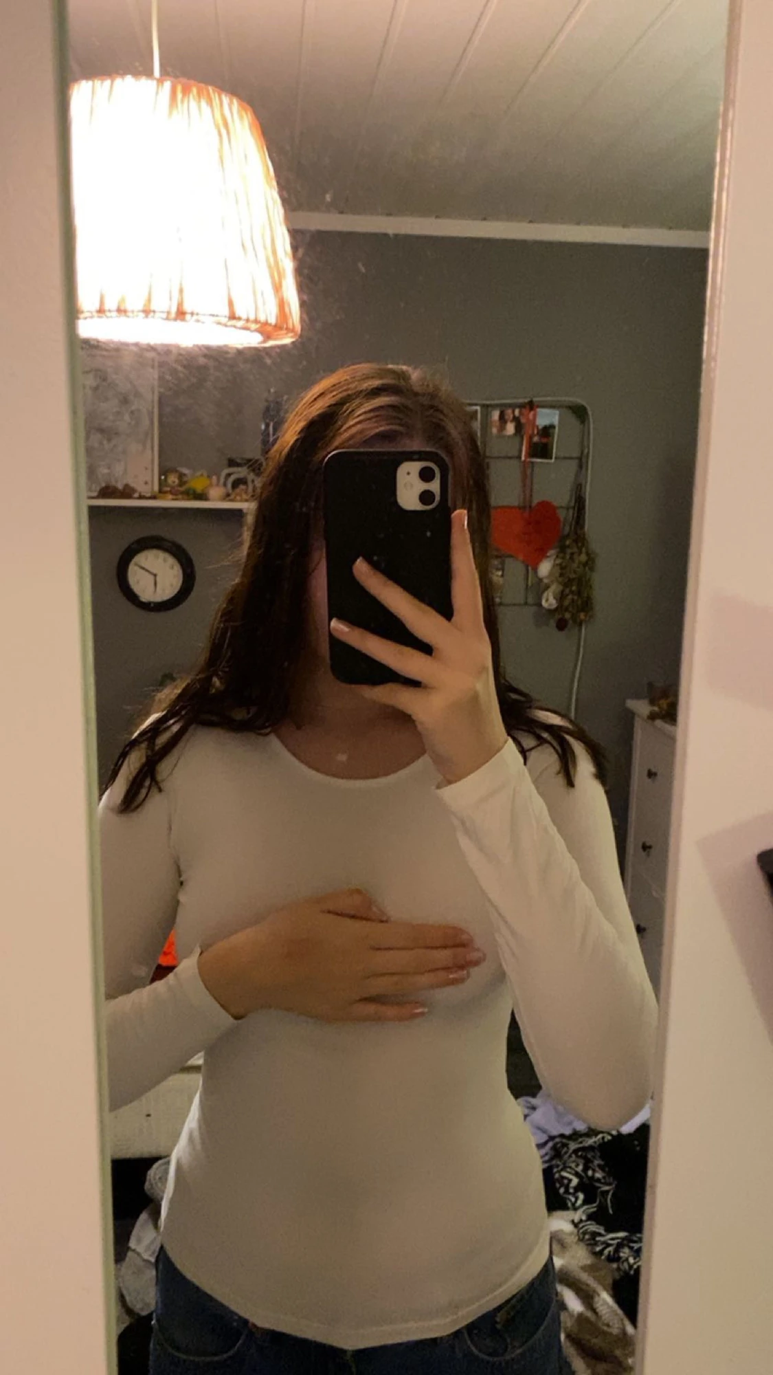 Långärmad vit tröja