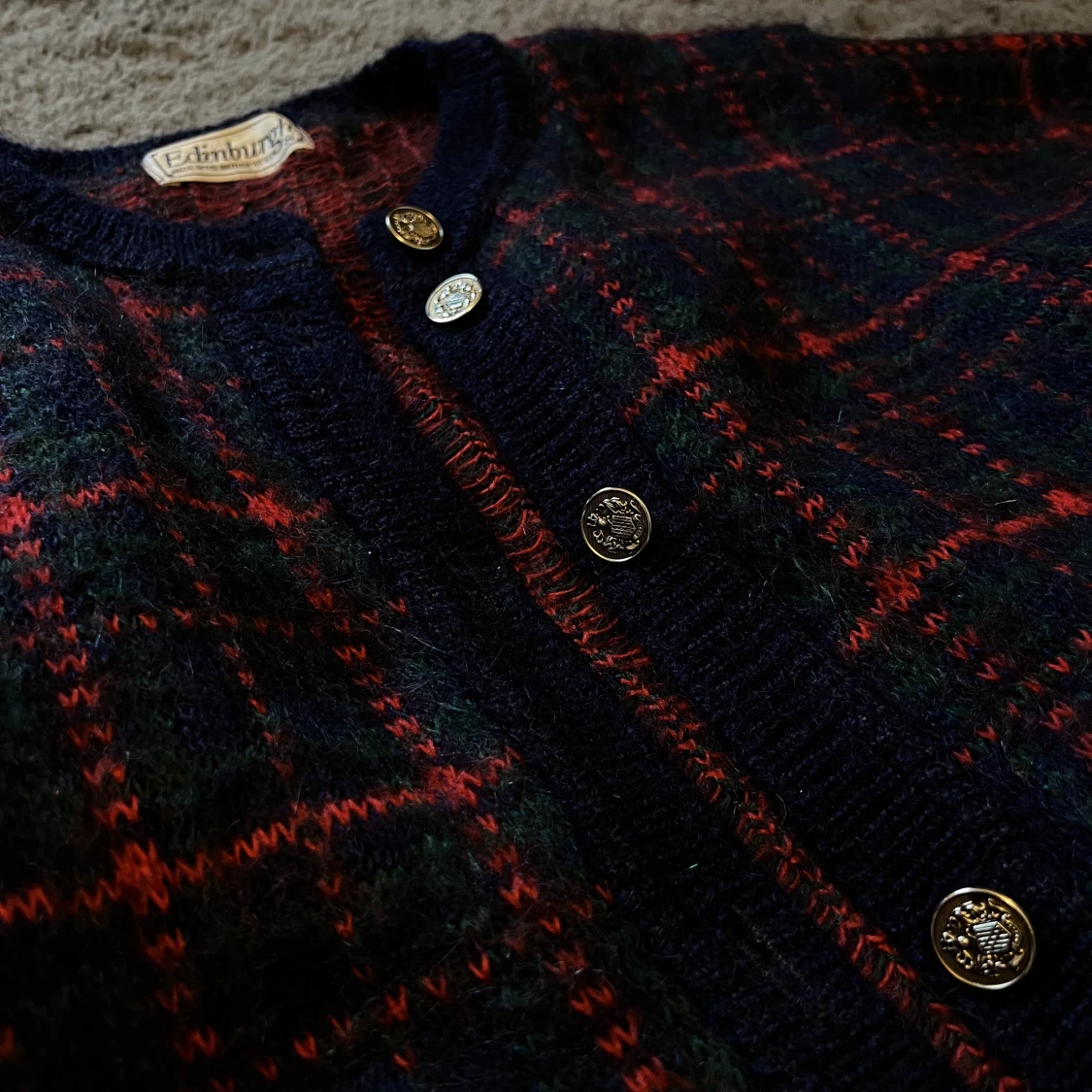 Vintage stickad kofta - 90