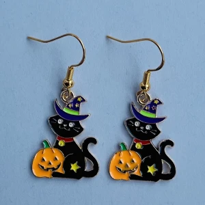 Cat and pumpkins örhängen 🧡 - Nickelfria krokar och fri frakt 🧡