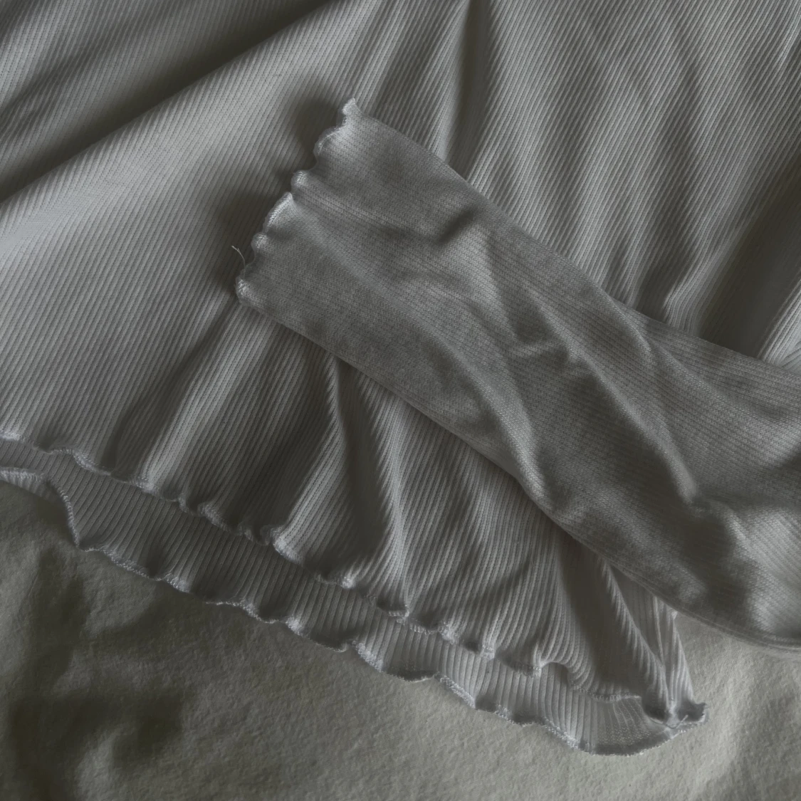 Croppad vit skjort-topp - 91