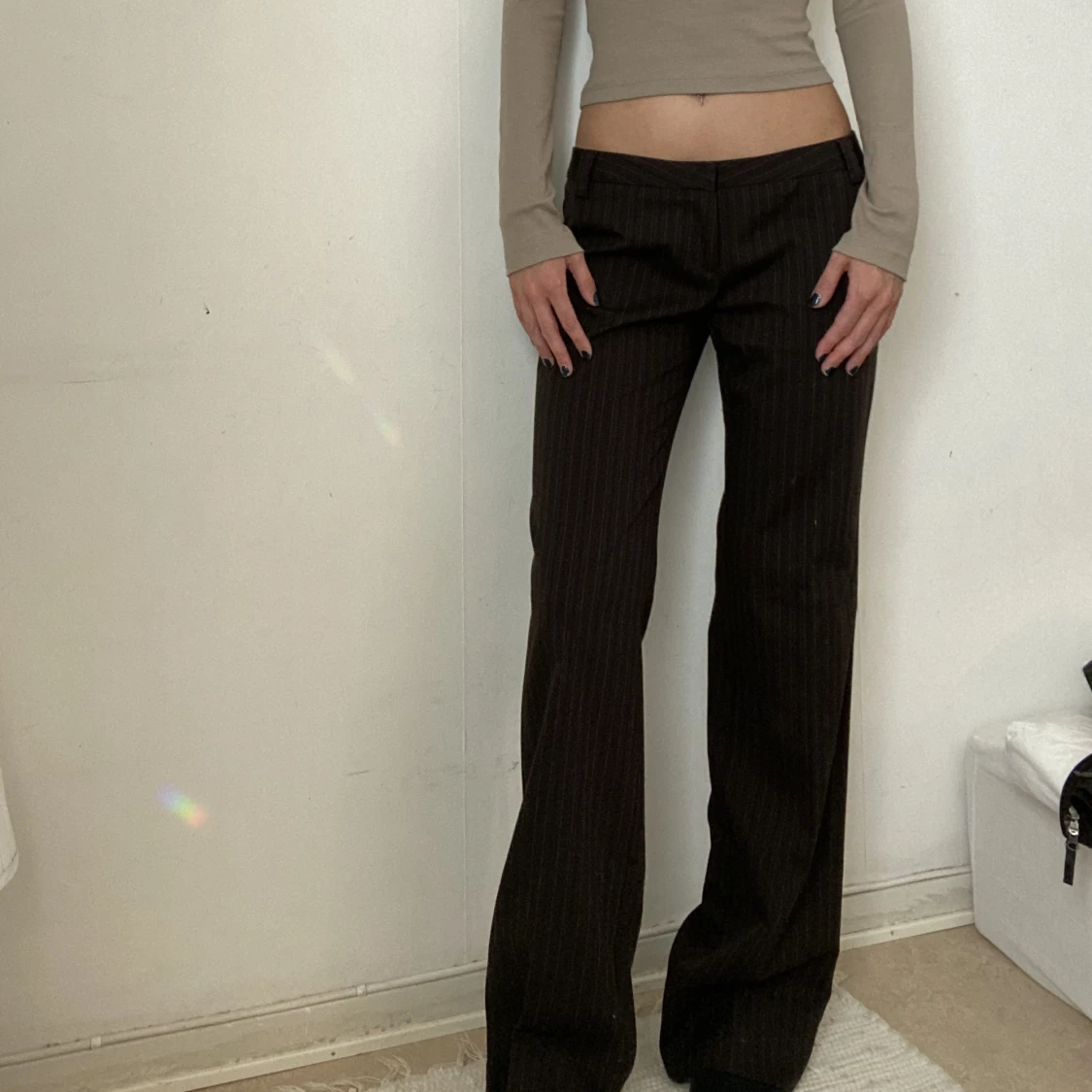 lågmidjade kostymbyxor  - 90