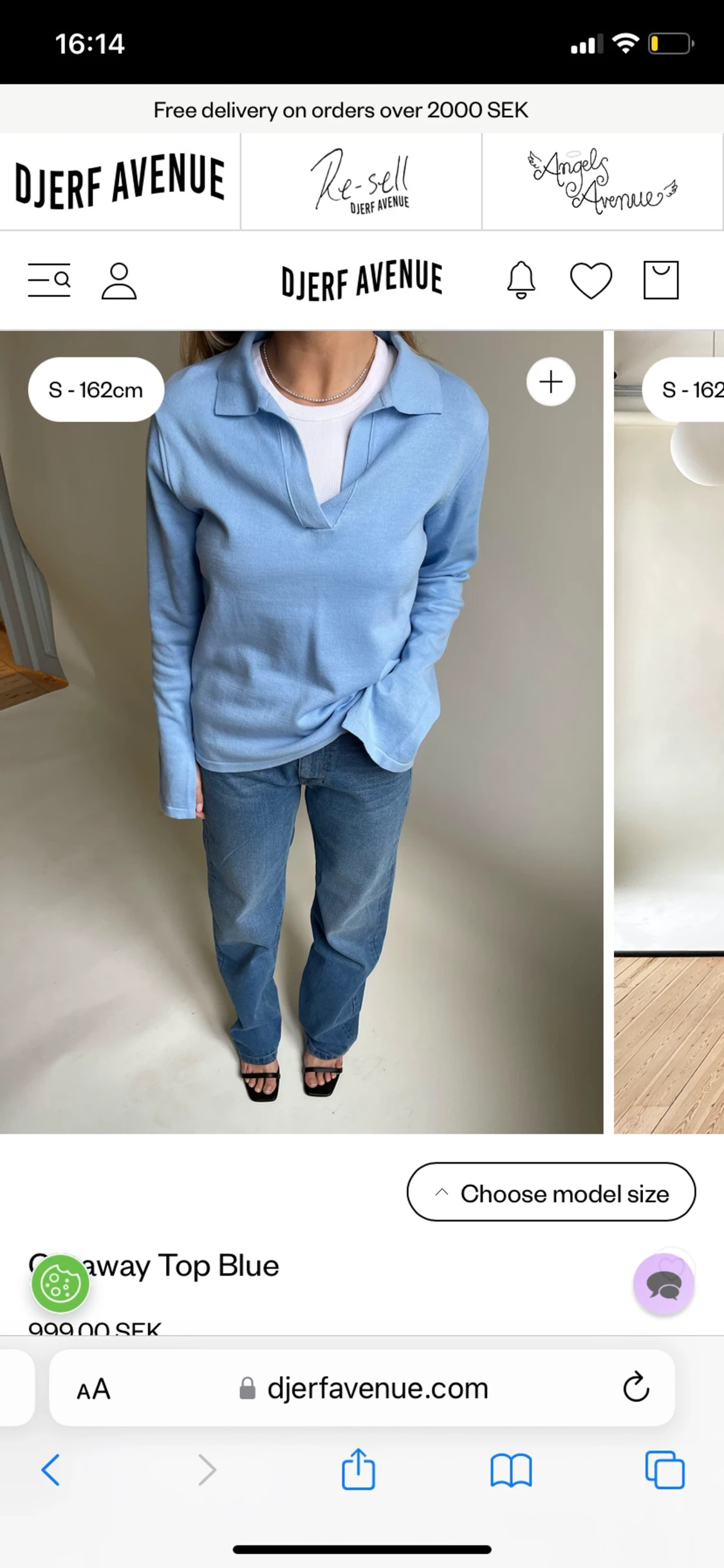 Djerf Avenue Get Away top blue - 90