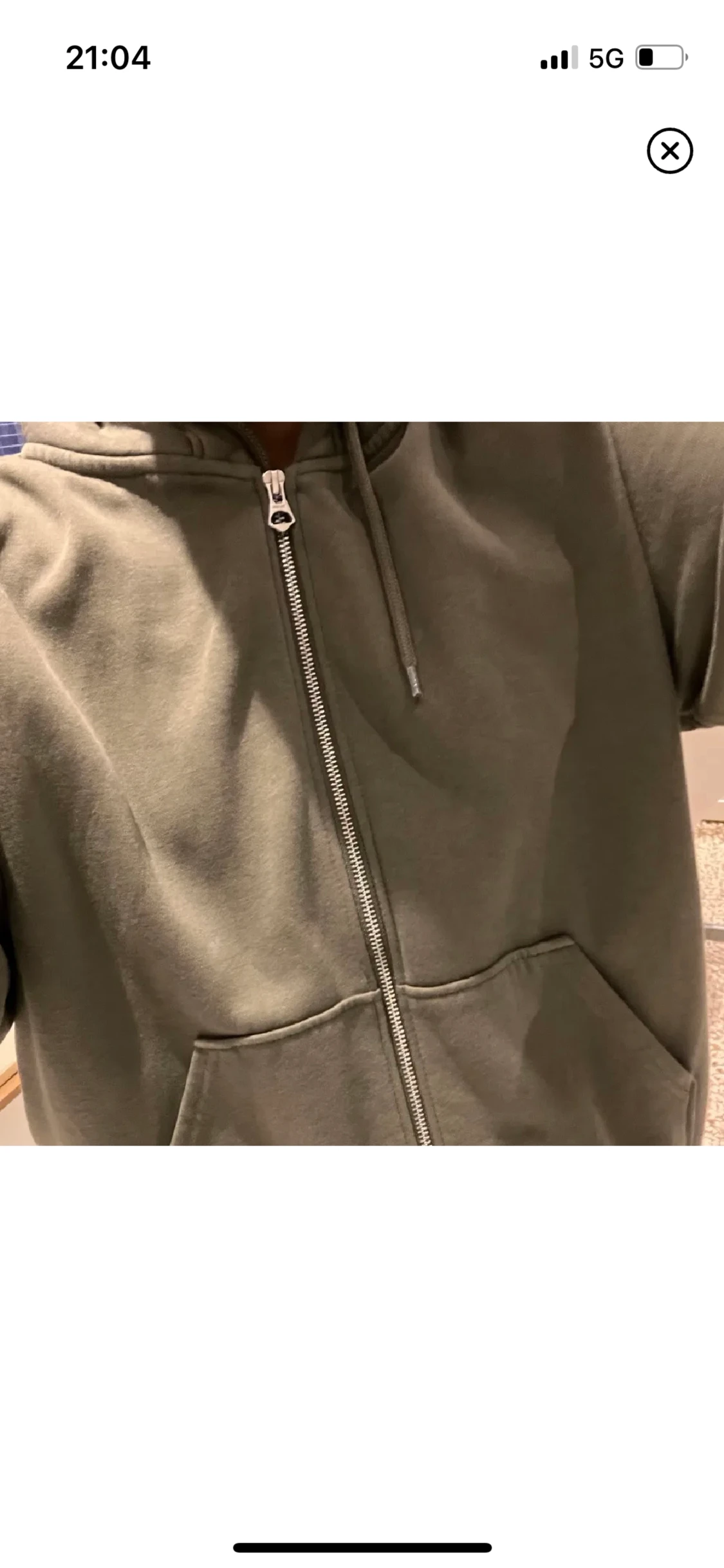 Olivgrön hoodie  - 90