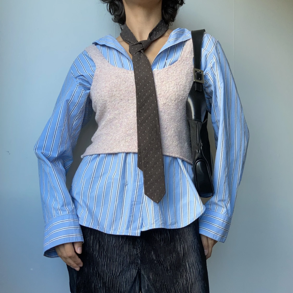 Rosa stickad topp - 90