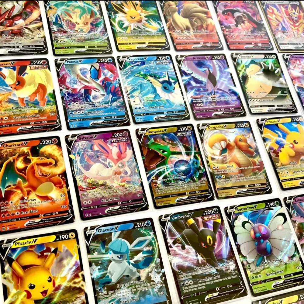 Get a mystery pack of 50 cards.  The pack includes commons/uncommons/reverse holo  You have a chance of getting one of following,  V/EX/GX/Rainbow/full art/holo. Övrigt.