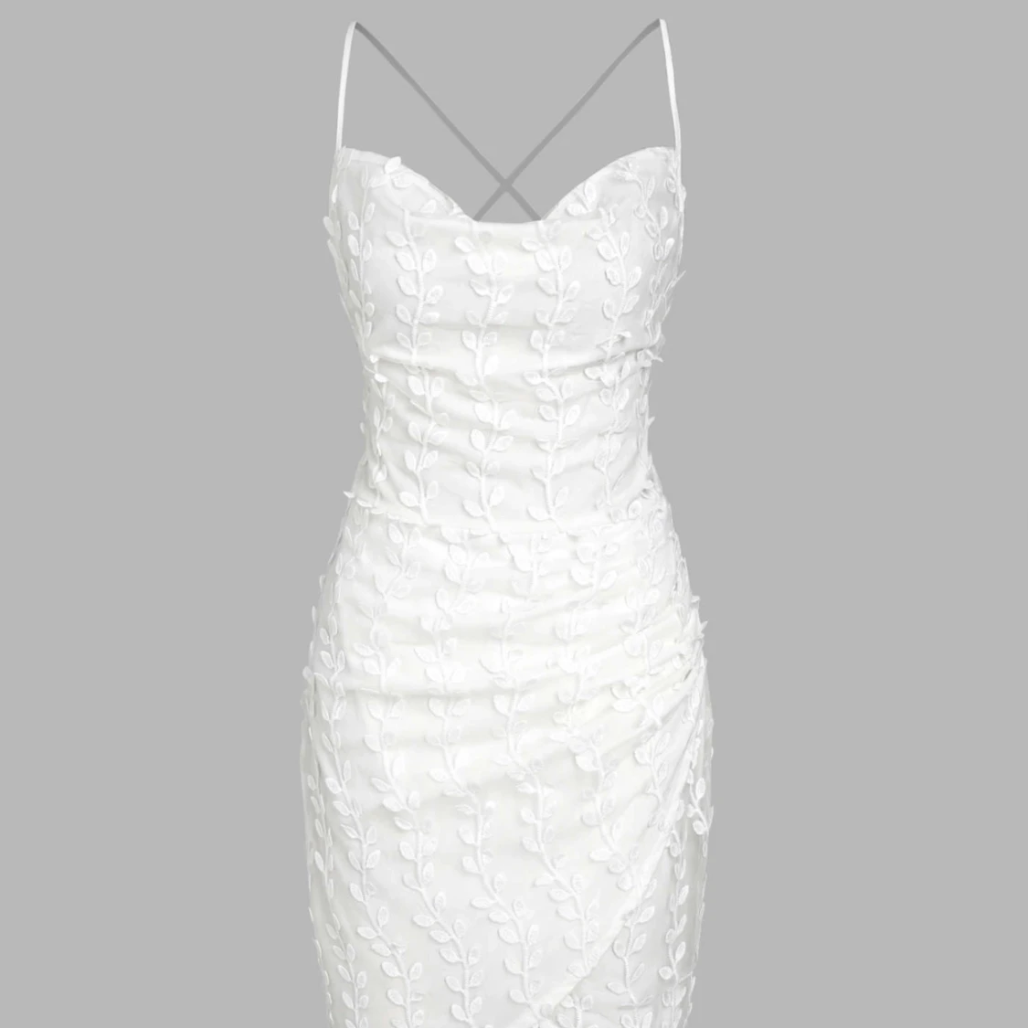 Vit blommig klänning