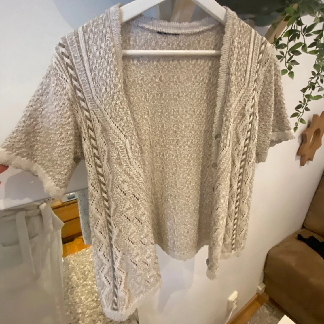 Virkad vit topp - 90