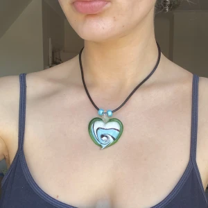 Vintage halsband - Blå, grön, vitt, vintage 